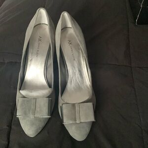 Grey suede 3 inch heel,  worn once with box.